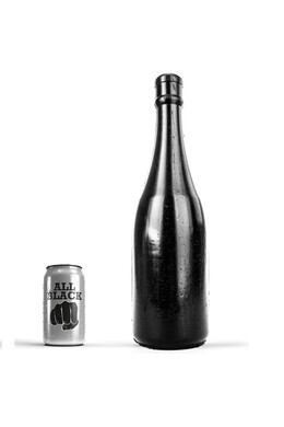 Buttplug All Black a Forma di Bottiglia di Champagne - Sensazione Anal Unica
