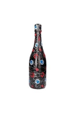 All Black Champagne Bottle-Shaped Buttplug - Unique Anal Sensation