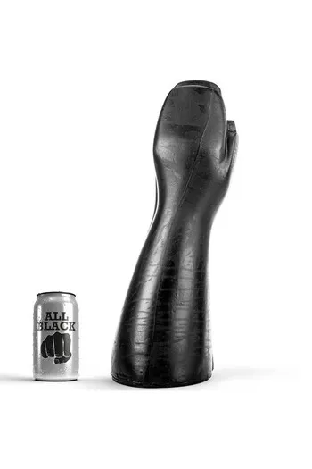 All Black Realistic Fisting Dildo - Life-Size Hand and Arm Design