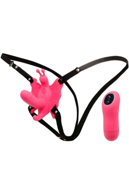 Butterfly Vibrating Harness with Dildo and Remote - 30 Vibration Modes