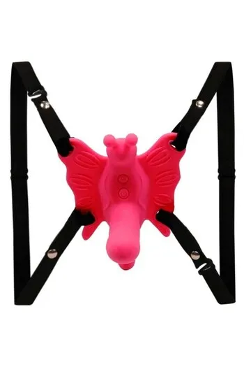 Arneo a Farfalla Vibrante con Dildo e Telecomando - 30 Modalità