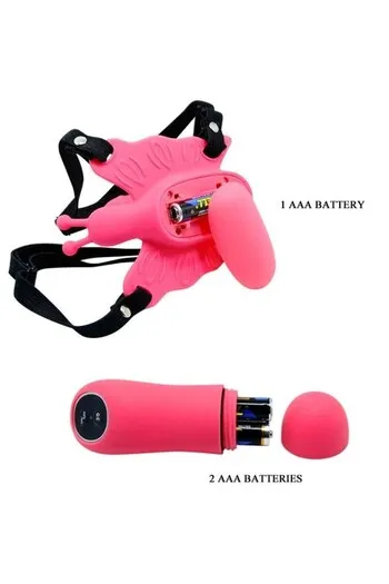 Butterfly Vibrating Harness with Dildo and Remote - 30 Vibration Modes
