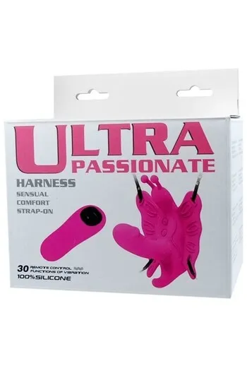 Butterfly Vibrating Harness with Dildo and Remote - 30 Vibration Modes