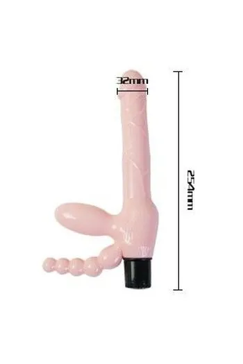 Strapless Harness with Built-in Vibrator and Anal Stimulator - Pleasure Revolution