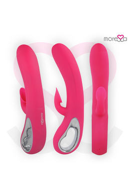 Dual stimulation vibrator with clitoral suction