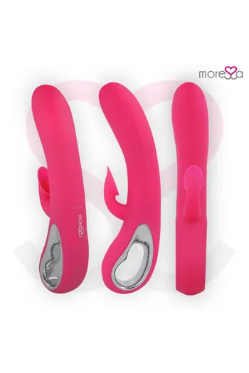 Dual stimulation vibrator with clitoral suction