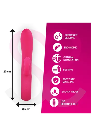 Dual stimulation vibrator with clitoral suction