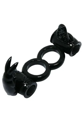 Men's Vibrating Ring with Rabbit Clitoral Stimulator - Intense Pleasure for Couples