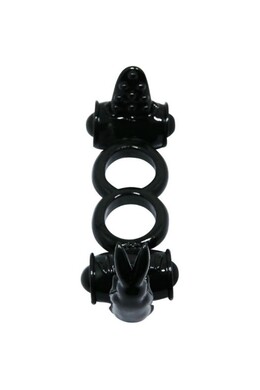 Men's Vibrating Ring with Rabbit Clitoral Stimulator - Intense Pleasure for Couples