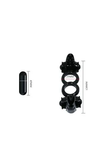 Men's Vibrating Ring with Rabbit Clitoral Stimulator - Intense Pleasure for Couples
