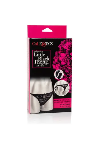Black lace thong with removable vibrating bullet
