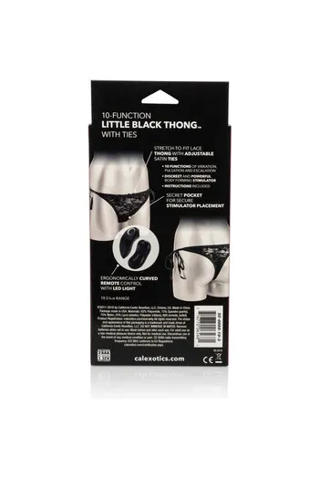 Black lace thong with removable vibrating bullet