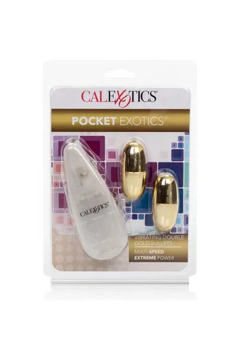 Pocket Exotics: Bullet Vibranti Doppi in Oro - Piacere Sensuale e Sicuro