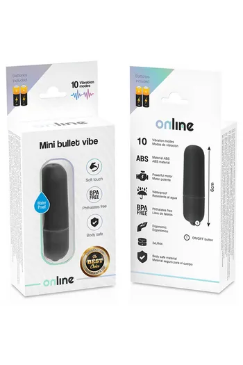 Online Mini Vibrating Bullet - 10 Modes, Waterproof, Powerful