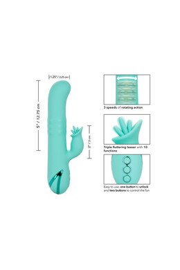 California Dreaming Bel Air Bombshell: Vibrating and Rotating Massager with Triple Teaser