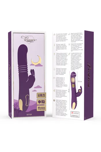 TREASURE - BASTIAN RABBIT UP & DOWN, ROTATORE E VIBRATORE COMPATIBILE CON LA TECNOLOGIA WIRELESS WATCHME