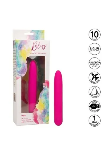 Calexotics Vibrating Massager: 10 Speeds, Liquid Silicone, USB Rechargeable