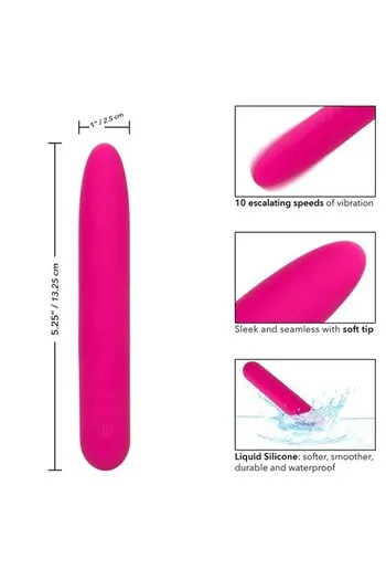Calexotics Vibrating Massager: 10 Speeds, Liquid Silicone, USB Rechargeable