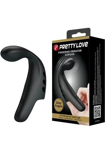 Prettylove Rechargeable Finger Vibrator - 10 Modes, Ultra-Soft Silicone