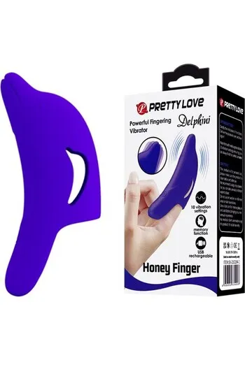 Pretty Love Dolphin Finger Vibrator - 10 Vibration Functions in Silicone