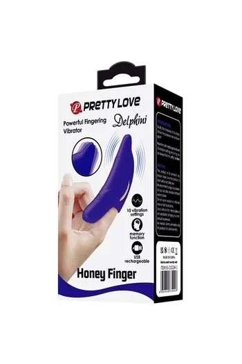 Vibratore a Dito Pretty Love Dolphin - 10 Funzioni di Vibrazione in Silicone