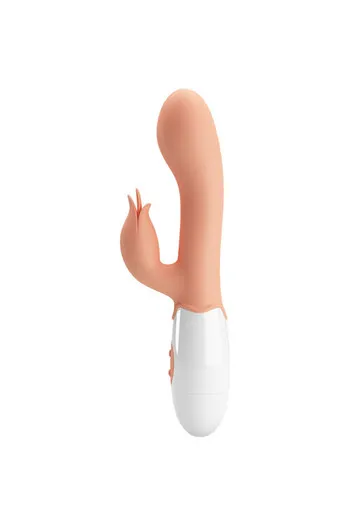 TPR Dual Motor Vibrator with Flower Clitoral Stimulator - Double the Pleasure