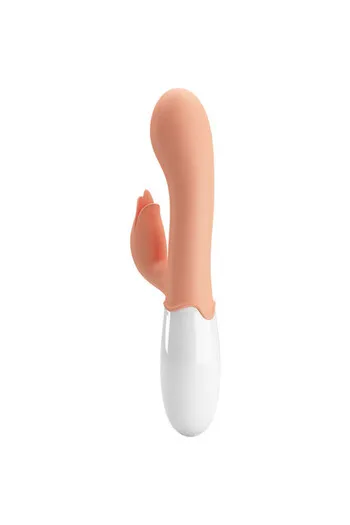 TPR Dual Motor Vibrator with Flower Clitoral Stimulator - Double the Pleasure