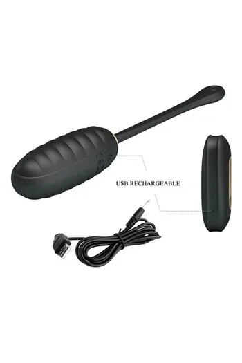 DOREEN - Black Egg Vibrator with Remote Control | Pretty Love
