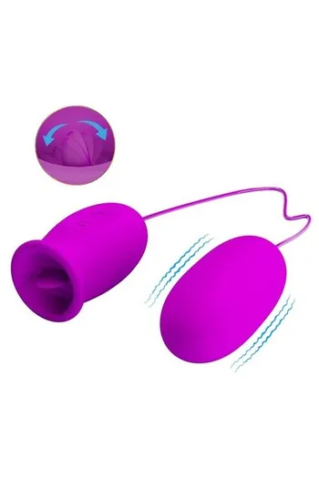 Dual Vibrating Egg with 12 Vibration Functions & 3 Licking Modes - Pretty Love