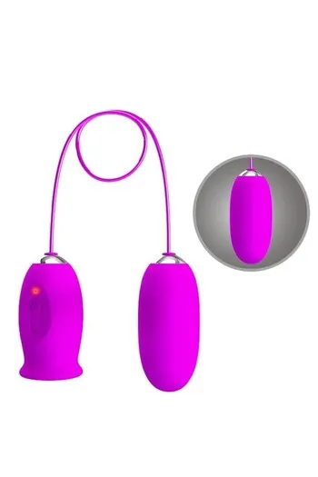 Uovo Vibrante Duale con 12 Funzioni Vibrazione e 3 Lamido - Pretty Love