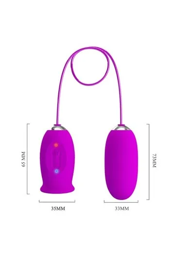 Dual Vibrating Egg with 12 Vibration Functions & 3 Licking Modes - Pretty Love