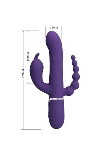 Pretty Love BW-500036-2 - Triple Rabbit Vibrator with Anal Stimulation | Maximum Power