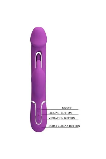 Vibratore a Coniglio Ricaricabile PRETTY LOVE BW-500025-3 - Doppio Motore e Lingua Oscillante