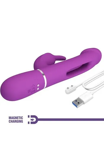 Rechargeable Rabbit Vibrator PRETTY LOVE BW-500025-3 - Dual Motor & Oscillating Tongue