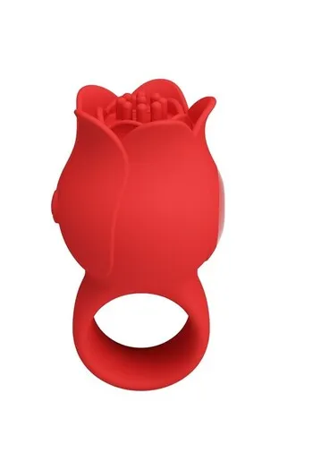 PRETTY LOVE BI-210336 Rose-Shaped Finger Vibrator - 10 Vibration Modes