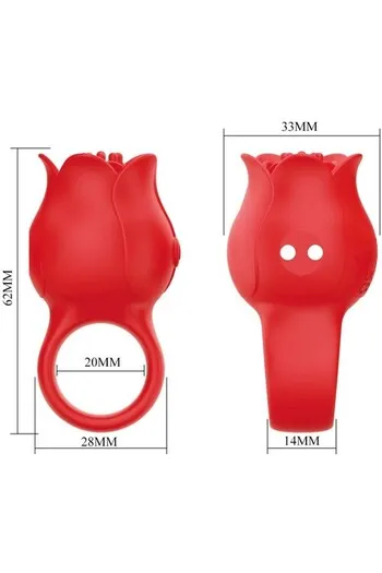 Vibratore a Dito a Forma di Rosa PRETTY LOVE BI-210336 - 10 Modalità di Vibrazione