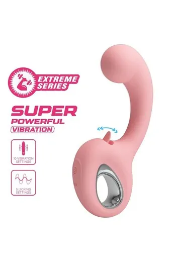 PRETTY LOVE BI-300104 - Massaggiatore a Doppia Stimolazione con 10 Vibrazioni e 5 Funzioni Leccata