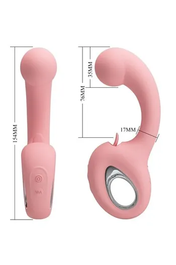 PRETTY LOVE BI-300104 - Massaggiatore a Doppia Stimolazione con 10 Vibrazioni e 5 Funzioni Leccata