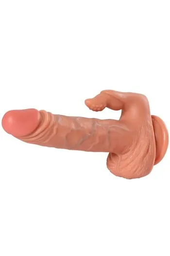 Realistic Dildo with Clitoral Stimulator and Vibration