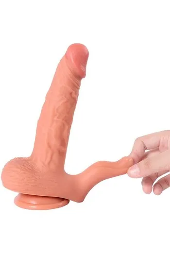 Realistic Dildo with Clitoral Stimulator and Vibration