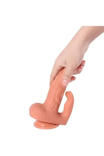 Realistic Dildo with Clitoral Stimulator and Vibration