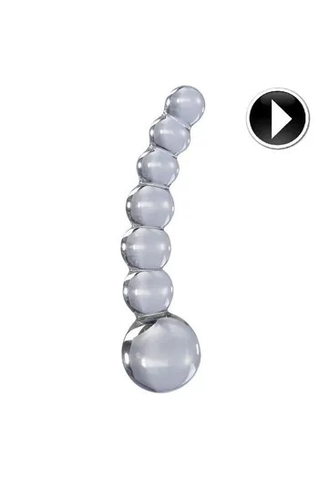 Verga di Cristallo Elegante con Perle Graduate - Stimolazione Punto G e P-Spot