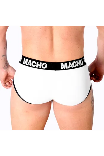 Macho White Briefs - Classic Men' Underwear with Lift and Maximum Comfort