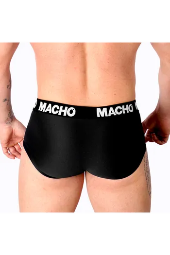 BLACK MACHO BRIEFS - Classic Men's Briefs with Enhancement & Ultimate Comfort