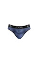 Slip Uomo ANAIS FOR MEN - Satinato Nero con Righe Blu Marino | Lingerie Sessuale di Alta Qualità