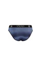 Slip Uomo ANAIS FOR MEN - Satinato Nero con Righe Blu Marino | Lingerie Sessuale di Alta Qualità