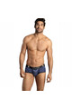 ANAIS FOR MEN Sport Brief - Black with Navy Blue Satin Stripes | High-Quality Men' Lingerie