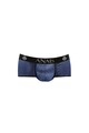 Slip Sportivo ANAIS FOR MEN - Nero con Righe Satinate Blu Marino | Lingerie Uomo di Alta Qualità