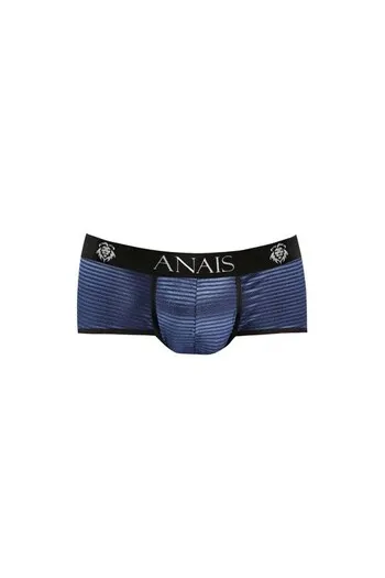 ANAIS FOR MEN Sport Brief - Black with Navy Blue Satin Stripes | High-Quality Men' Lingerie