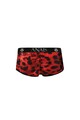 Red microfiber with wild animal print